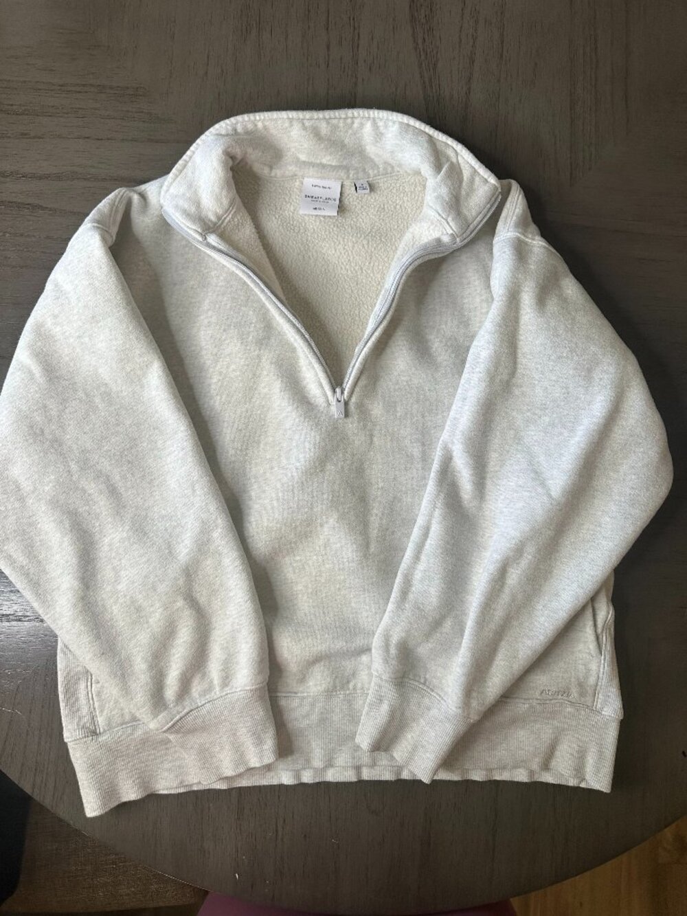 Aritzia Light Gray Zip-Up Sweater